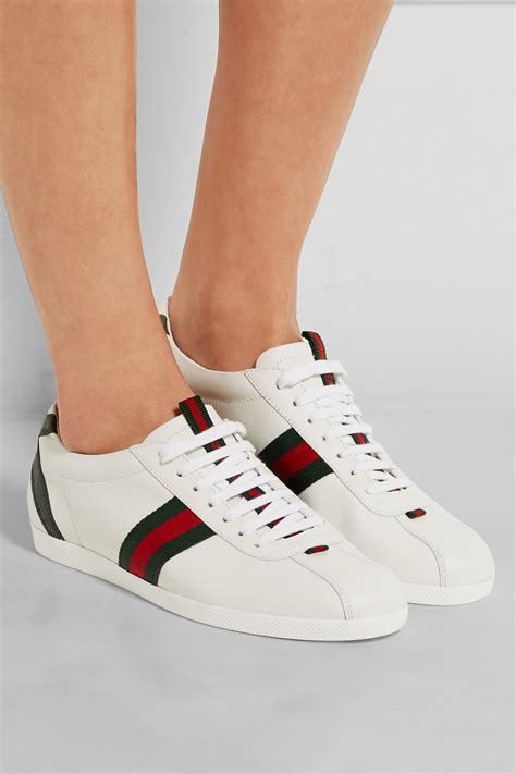 gucci white leather guccissima sneakers|Gucci white sneakers for men.